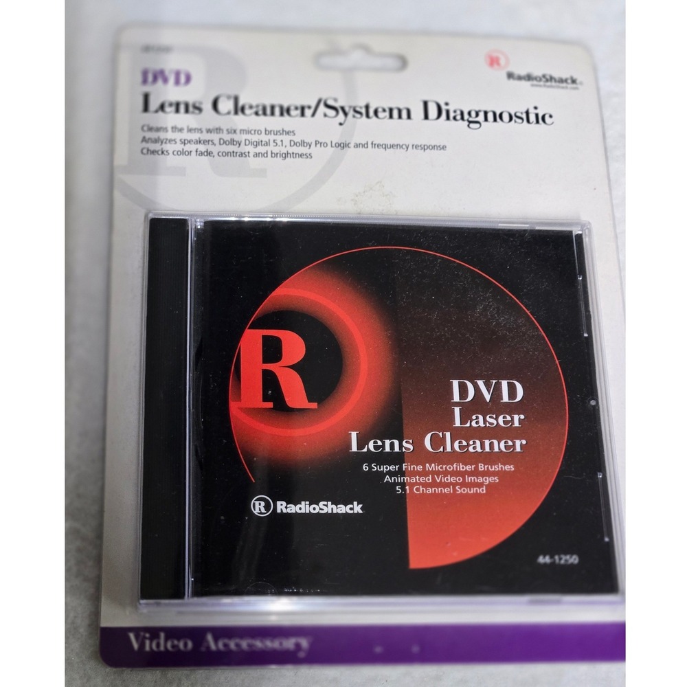 RadioShack DVD Laser Lens Cleaner System Diagnostic 44-1250 NEW NOS 5.1